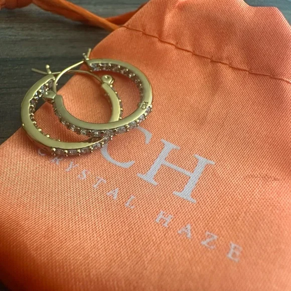 Crystal Haze Mini Serena Hoops - Clear - Picture 5 of 8